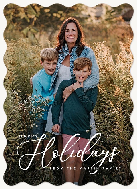 Scripted Portrait Personalized Holiday Cards