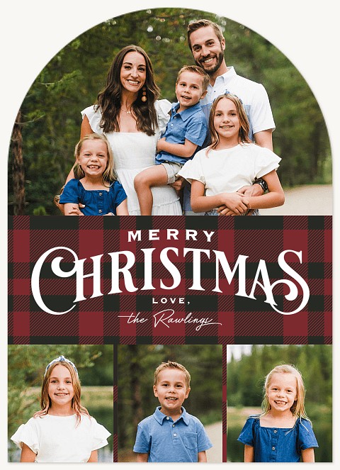 Woodland Plaid Personalized Holiday Cards