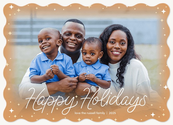 Sparkle Border Personalized Holiday Cards