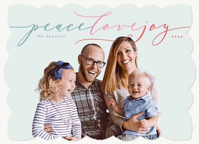 Colorful Ombre Personalized Holiday Cards
