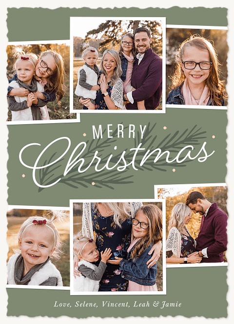 Vintage Pine Personalized Holiday Cards