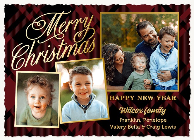 Checkered Classic Personalized Holiday Cards