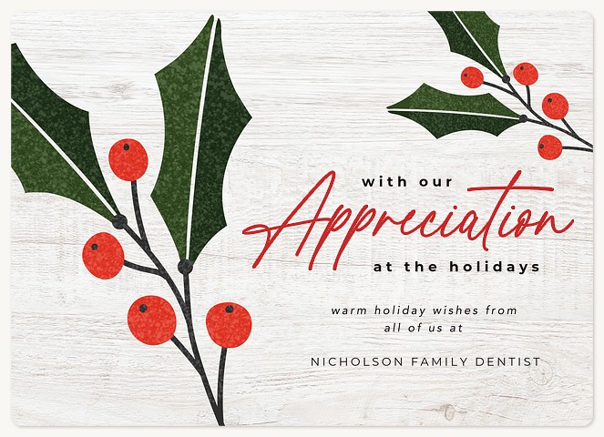 Modern Holly Construction Christmas Cards