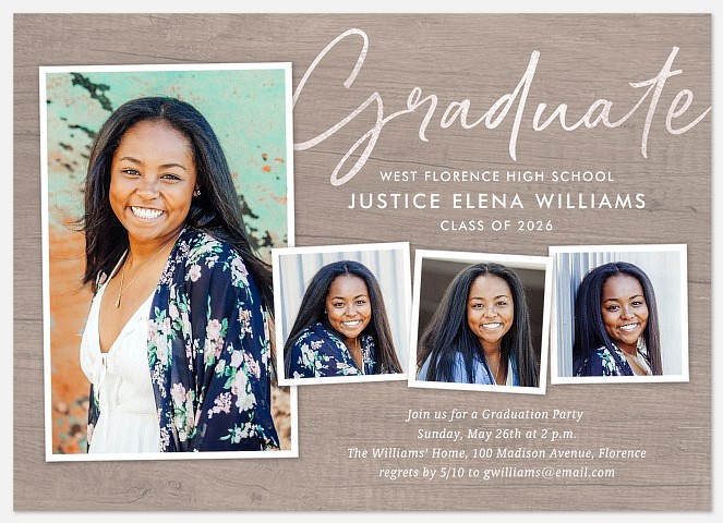 Rustic Grad Collage Graduation Cards