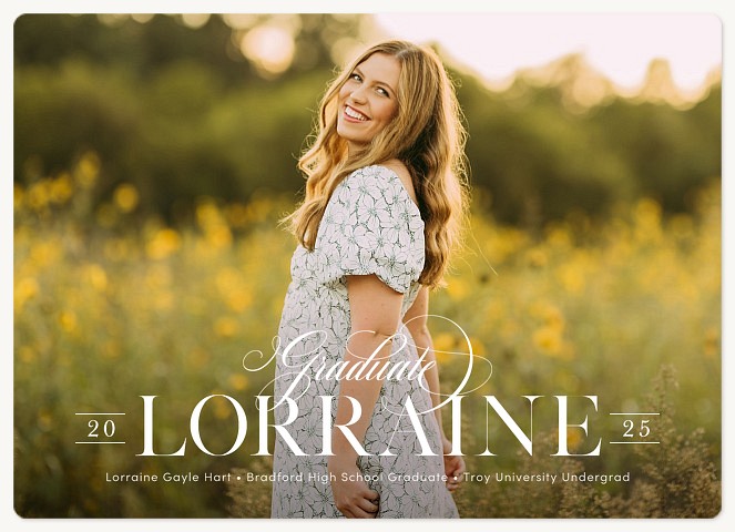 Ornate Script Graduation Cards