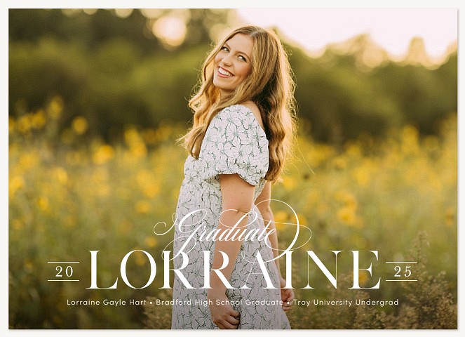 Ornate Script Graduation Cards