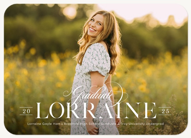 Ornate Script Graduation Cards