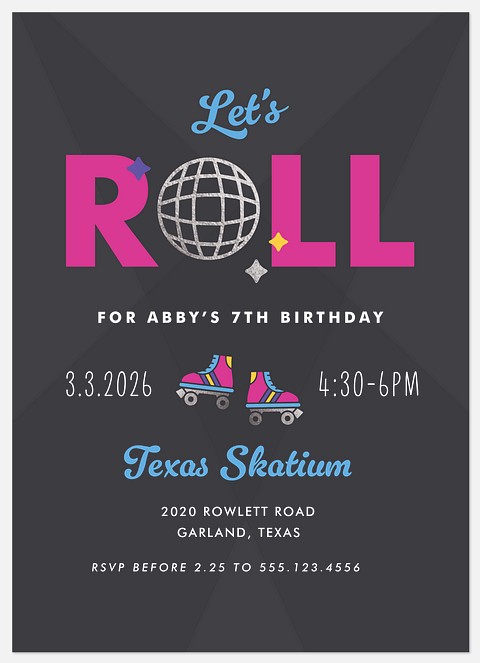Let's Roll Kids' Birthday Invitations