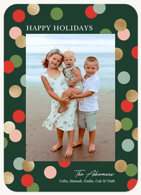 Polka Dots Personalized Holiday Cards