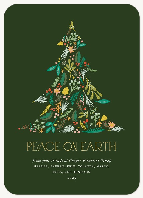 Flower Tree Business Holiday Cards