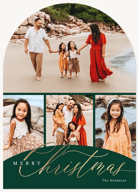 Curved Collage Personalized Holiday Cards