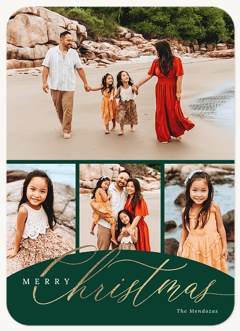 Curved Collage Personalized Holiday Cards