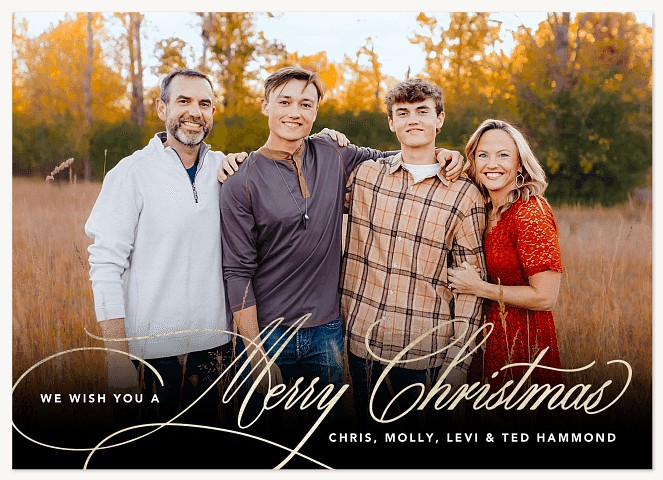 Glitter Noir Personalized Holiday Cards