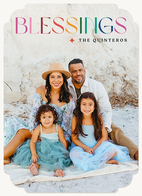 Rainbow Type Personalized Holiday Cards