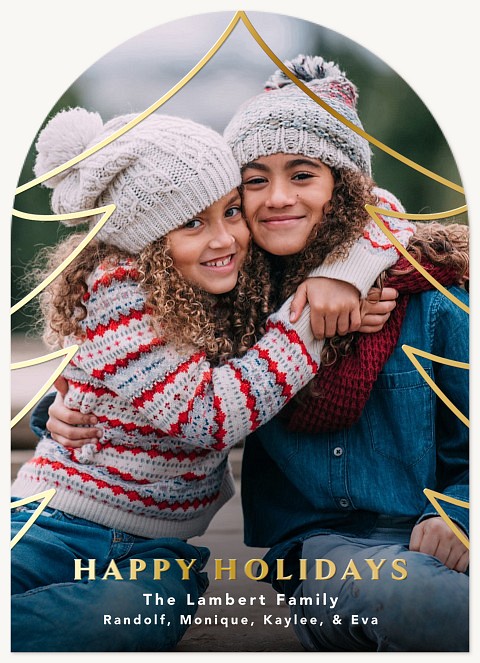 Glowing Tree Personalized Holiday Cards