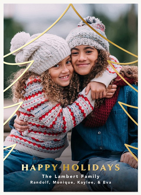 Glowing Tree Personalized Holiday Cards