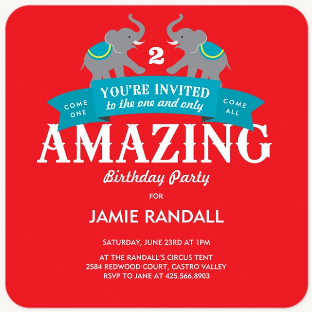 Come All! Kids Birthday Invitations