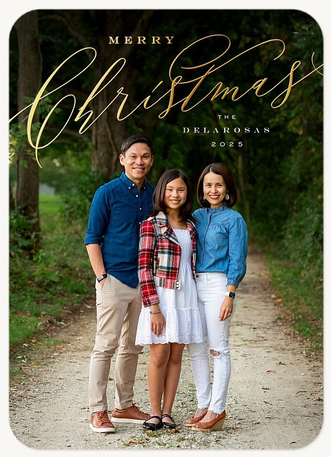 Classy Script Personalized Holiday Cards