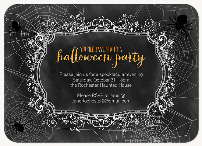 Ornate Cobwebs  Halloween Party Invitations