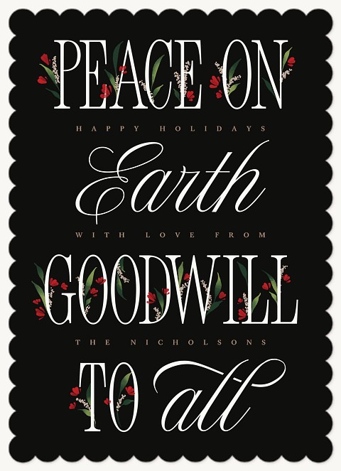 Goodwill To All Personalized Holiday Cards