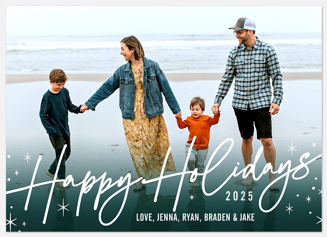 Ocean Sparkle Holiday Photo Cards
