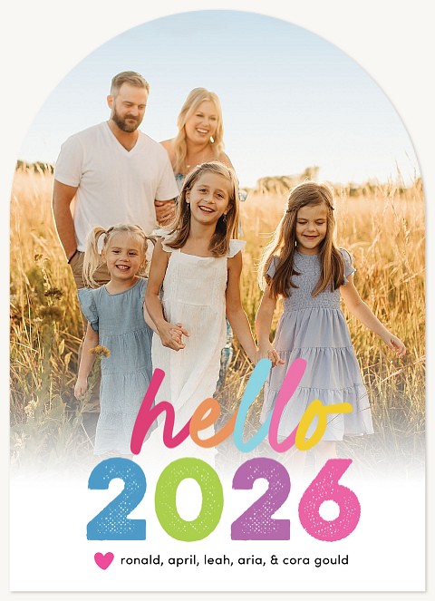 Colorful Year Personalized Holiday Cards