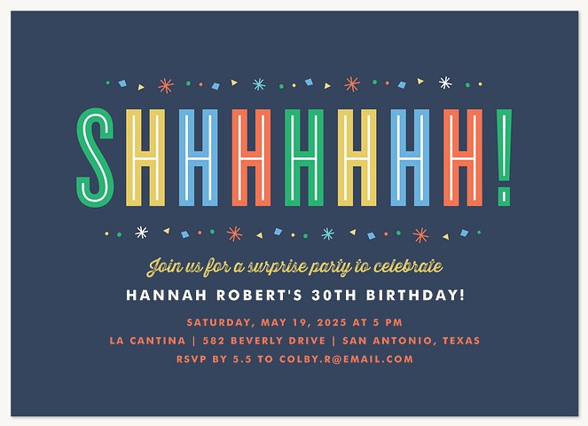 Secret Bash Adult Birthday Party Invitations