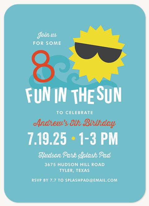Summer Fun Kids Birthday Invitations