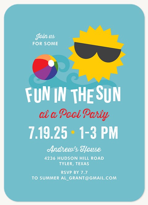 Sunny Side Summer Party Invitations