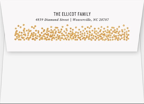 Golden Glitter Return Address Envelopes