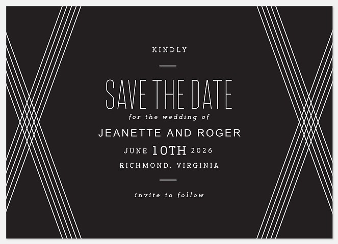 Stylish Ribbons Save the Date Photo Cards