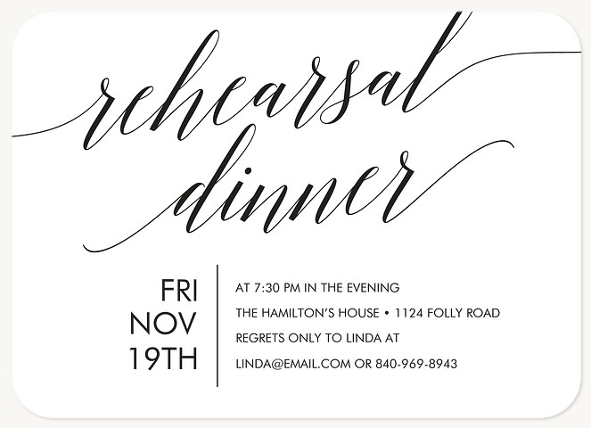 Chic Soirée Rehearsal Dinner Invitations