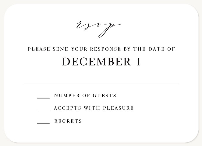 Sophisticated Romance Wedding RSVP Cards