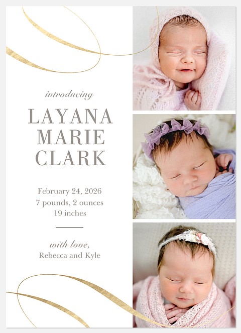 Bold Debut Baby Birth Announcements