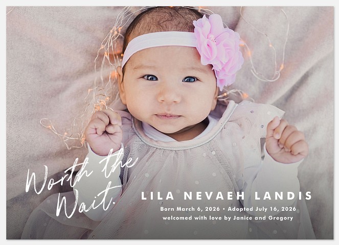 Worth It Baby Birth Announcements