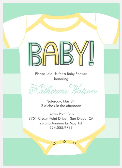 Little Onesie Baby Shower Invitations