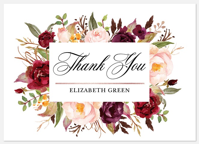 Floral Border Thank You Cards 