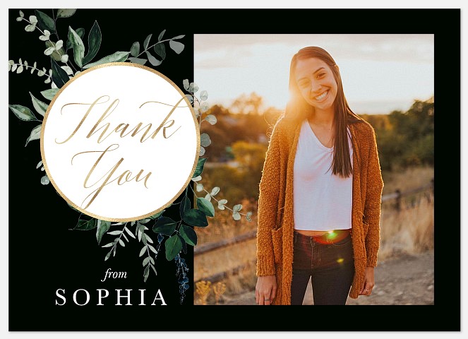 Botanical Wreath Thank You Cards 