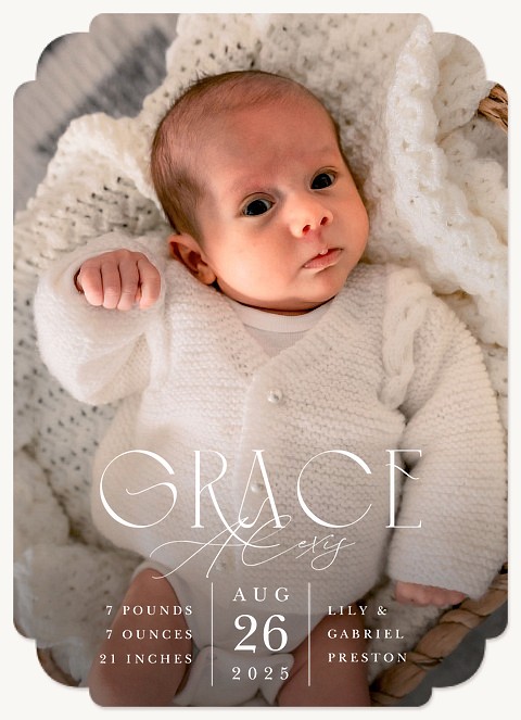 Modern Font Baby Announcements