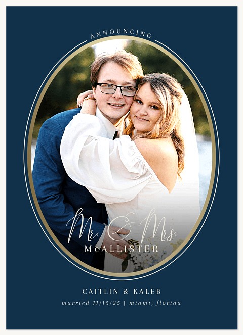 Golden Oval Wedding Announcements