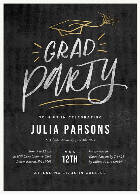 Lettered Party Graduation Cards