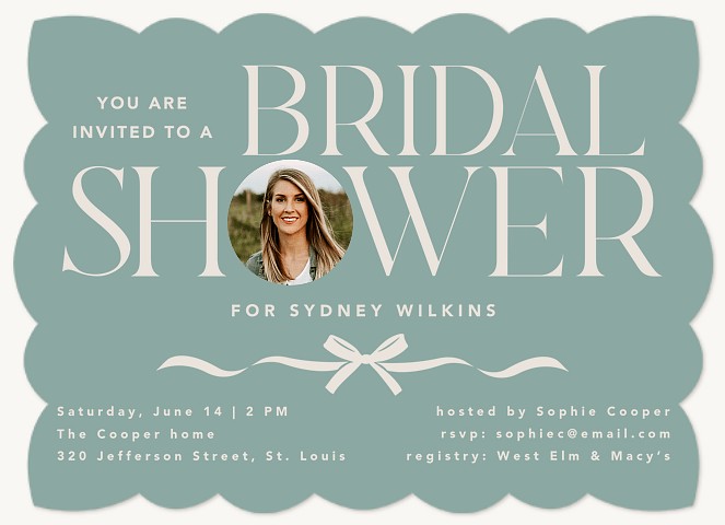Simple Bow Bridal Shower Invitations
