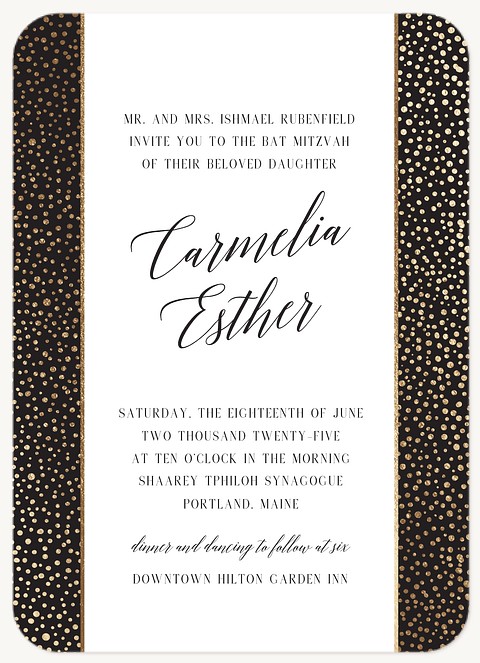 Calligraphic Elegance Bat Mitzvah Invitations