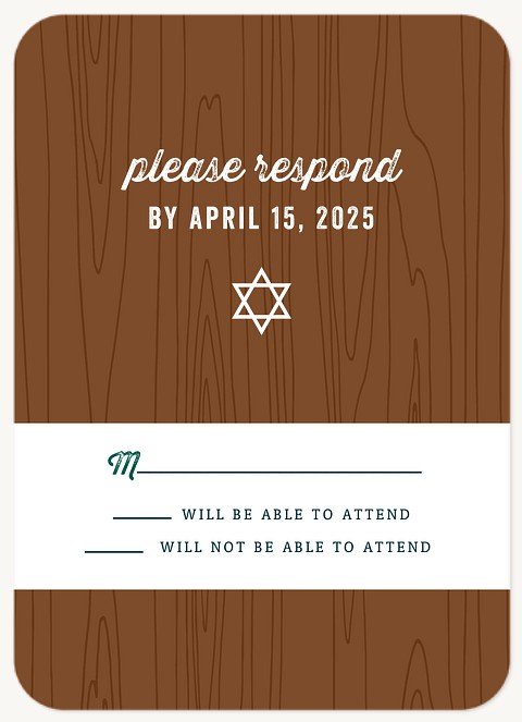 Dapper Panel Bar Mitzvah RSVP Cards