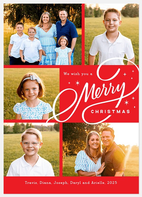 Sweeping Merry Holiday Photo Cards