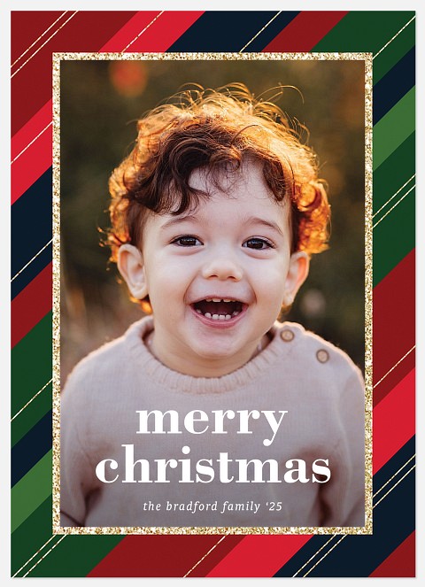 Seasonal Stripes Holiday Photo Cards