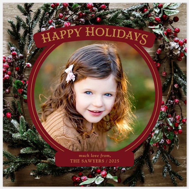 Frosted Wreath Holiday Photo Cards