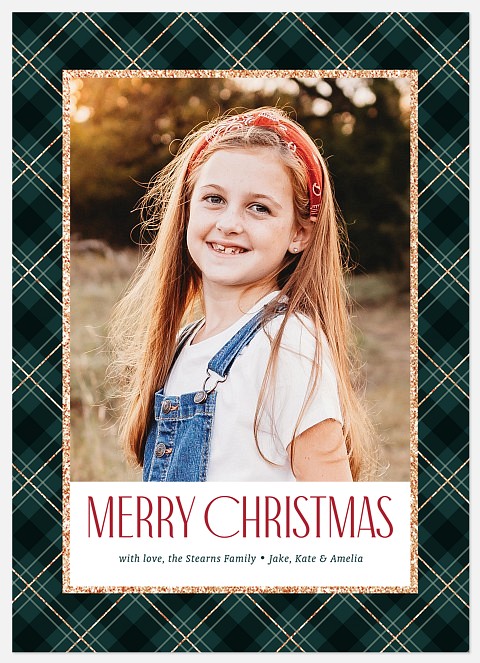 Tartan Border Holiday Photo Cards