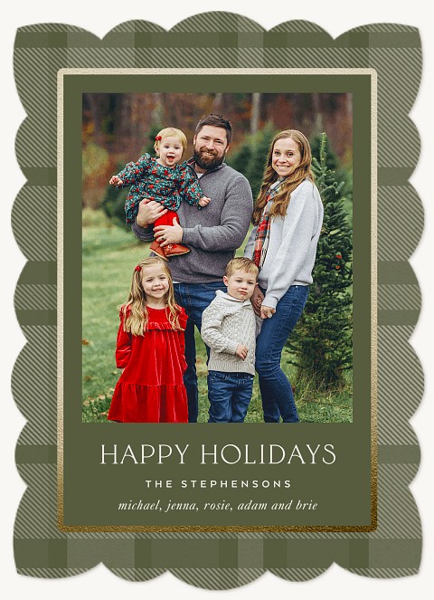 Painted Stripes Personalized Holiday Cards