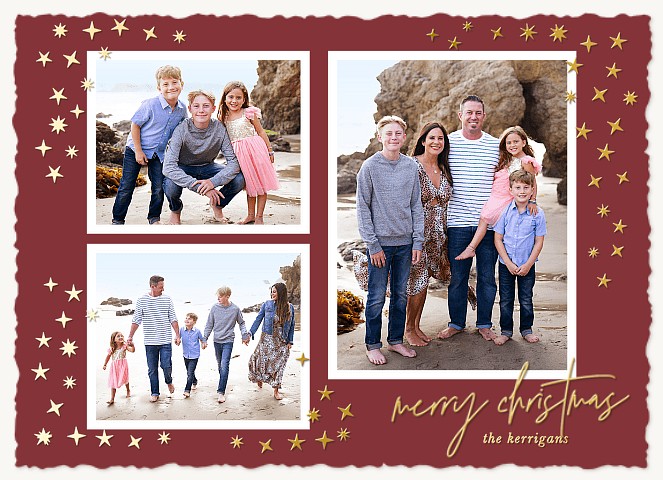 Starry Collage Personalized Holiday Cards